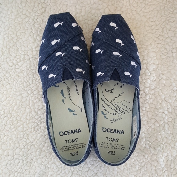 toms navy washed canvas women's classics